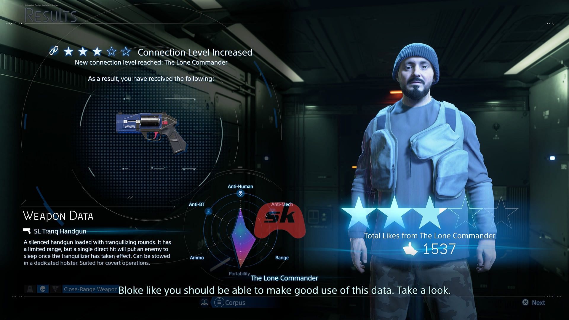 SL Tranq Handgun's stats in Death Stranding 2 (Image via Sportskeeda Gaming || Sony Interactive Entertainment)